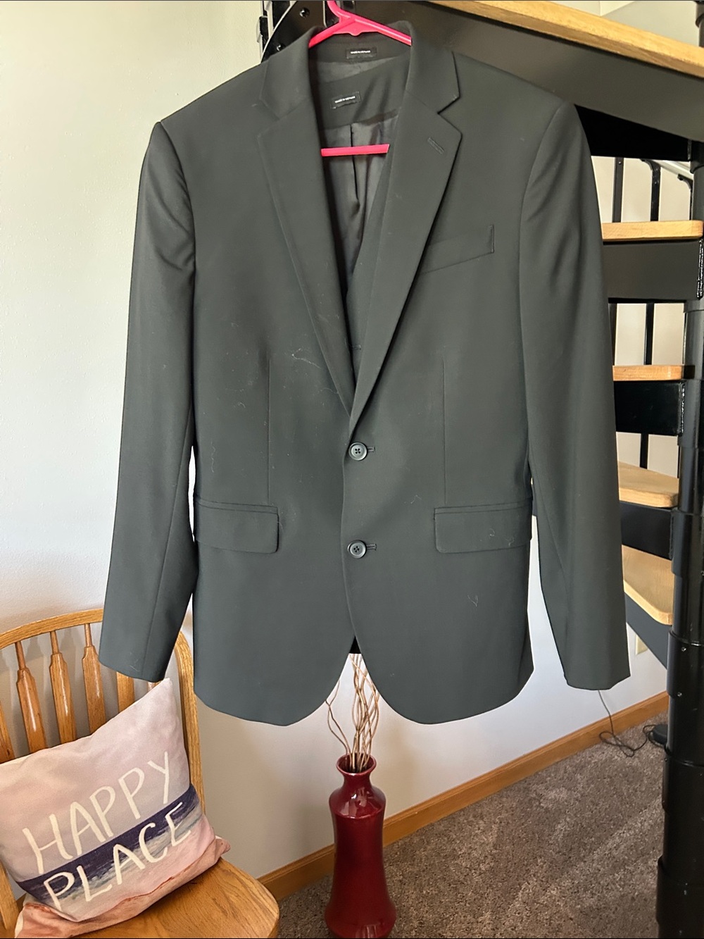 Classic Men's Black Two-Button Blazer slim